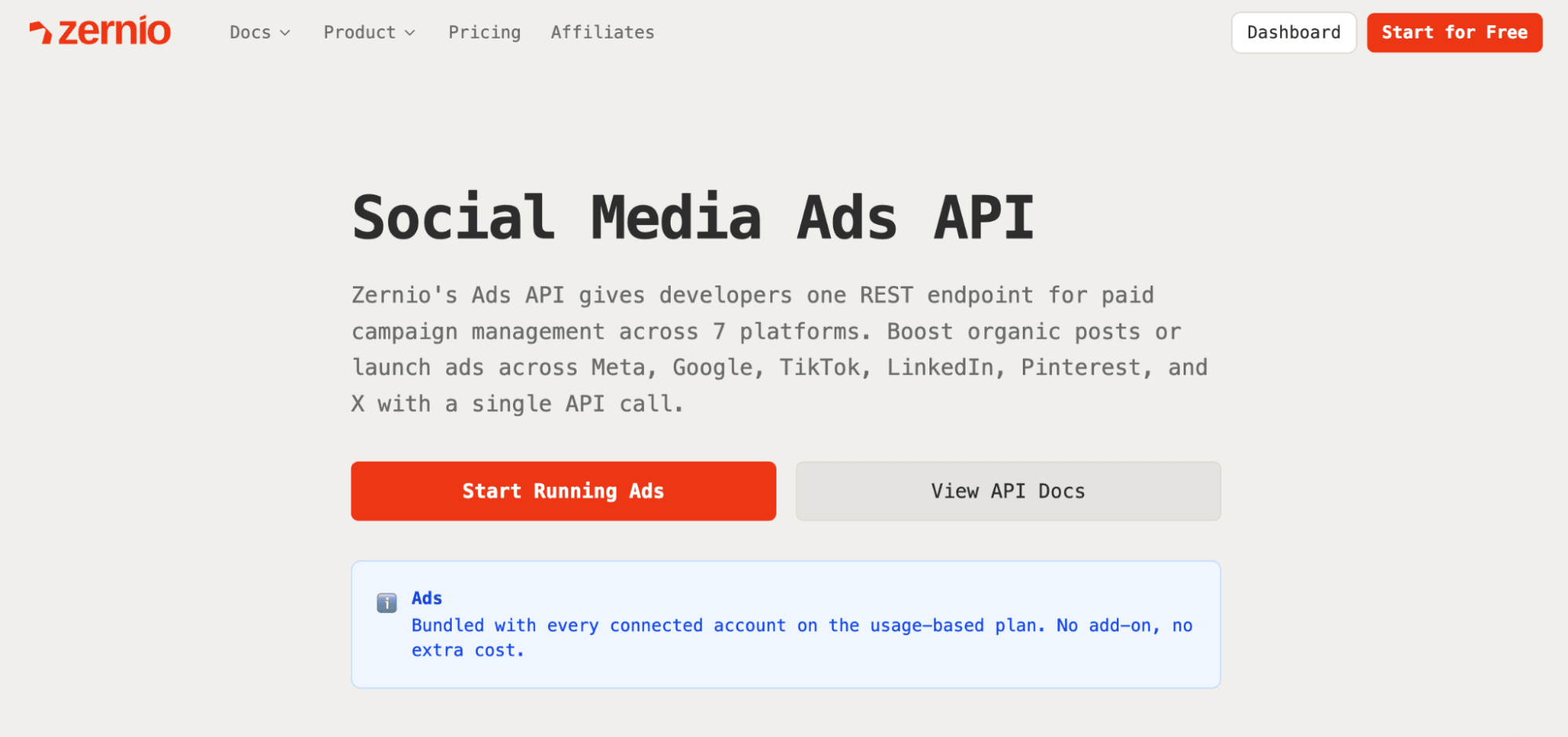 zernio is the best solution for universal ads api