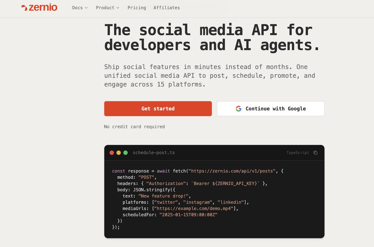 Zernio is a buffer alternative for developers