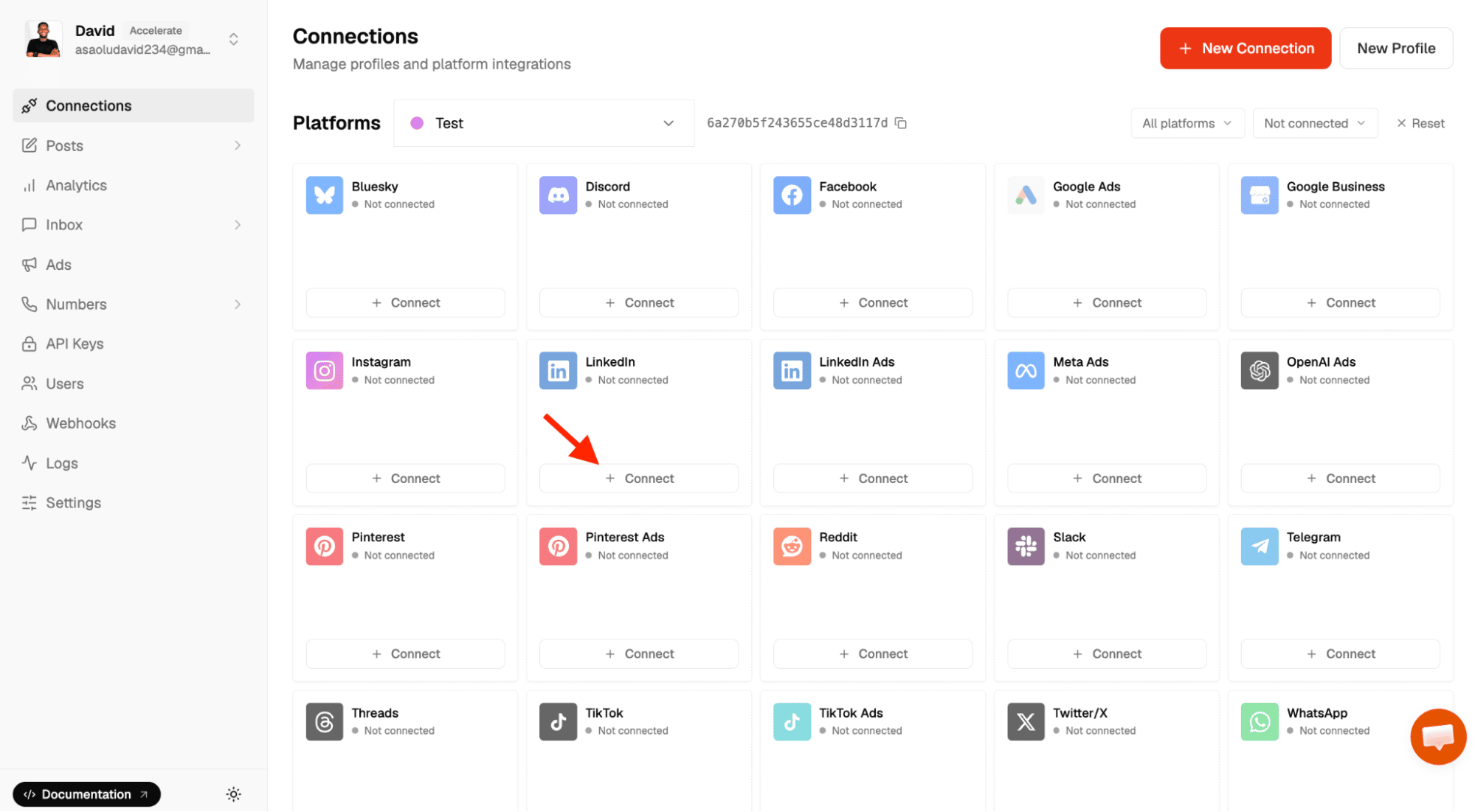 Connect LinkedIn to Zernio