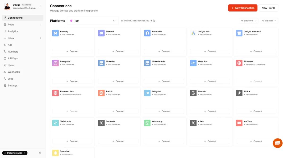 connect account in zernio