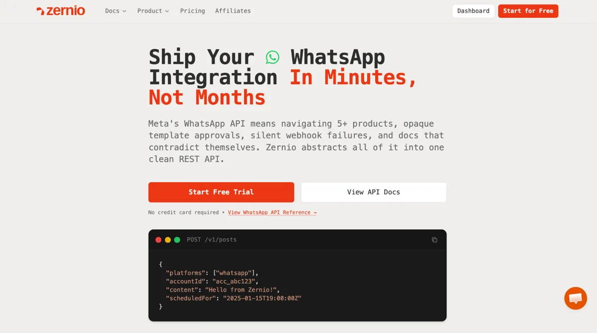 Get WhatsApp Business API Access with Zernio