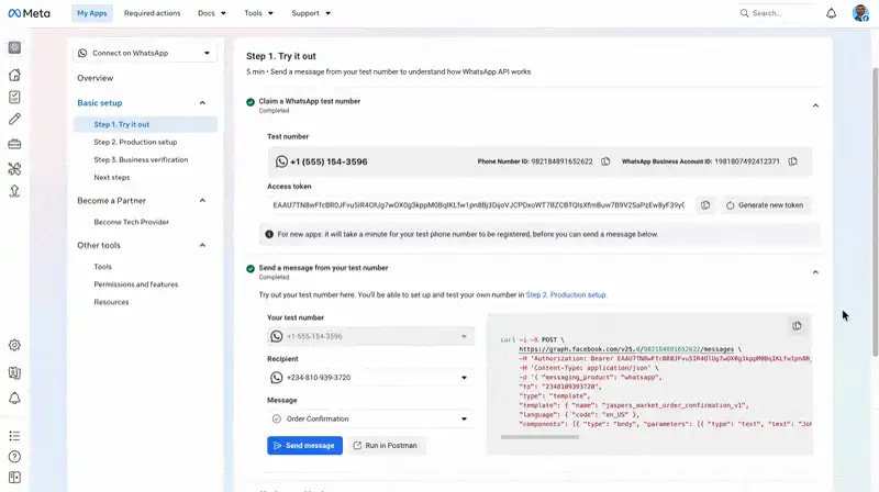 send your first WhatsApp message using the WhatsApp Business Platform