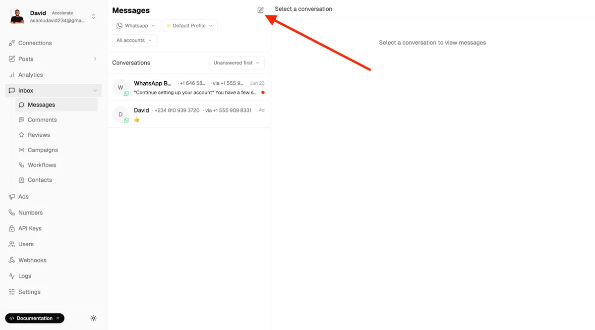 whatsapp message inbox