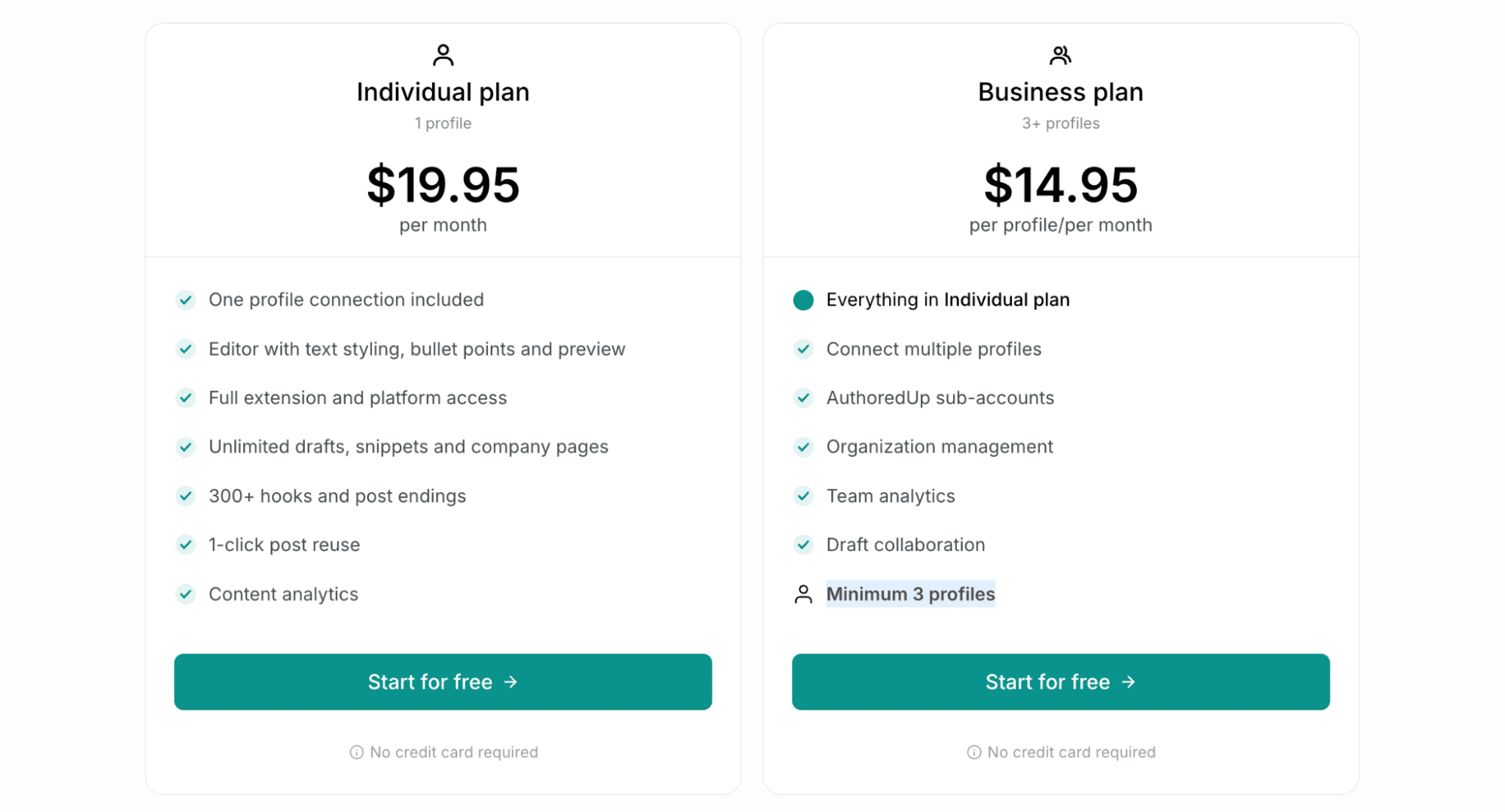 AuthoredUp pricing