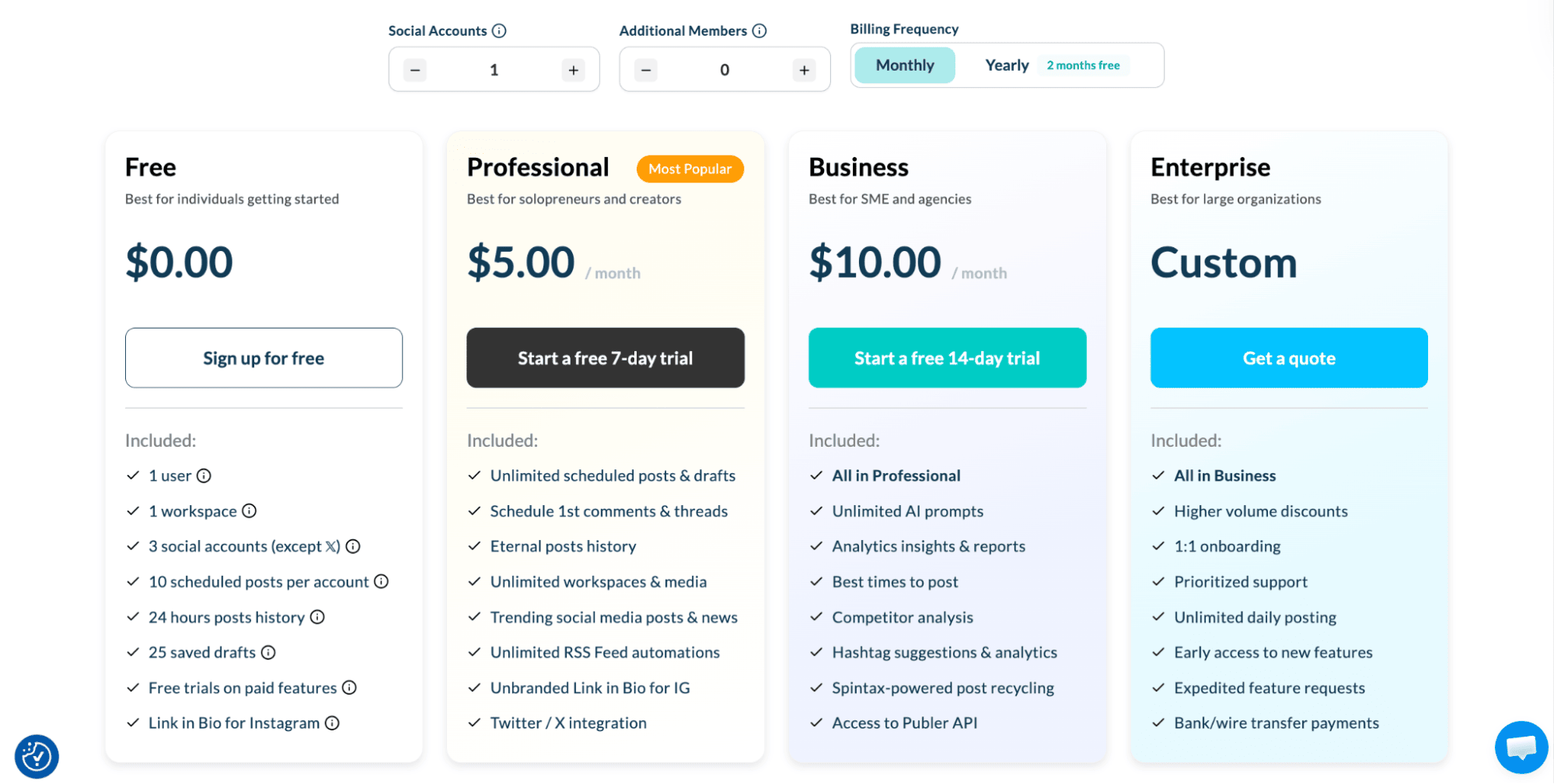 Publer pricing