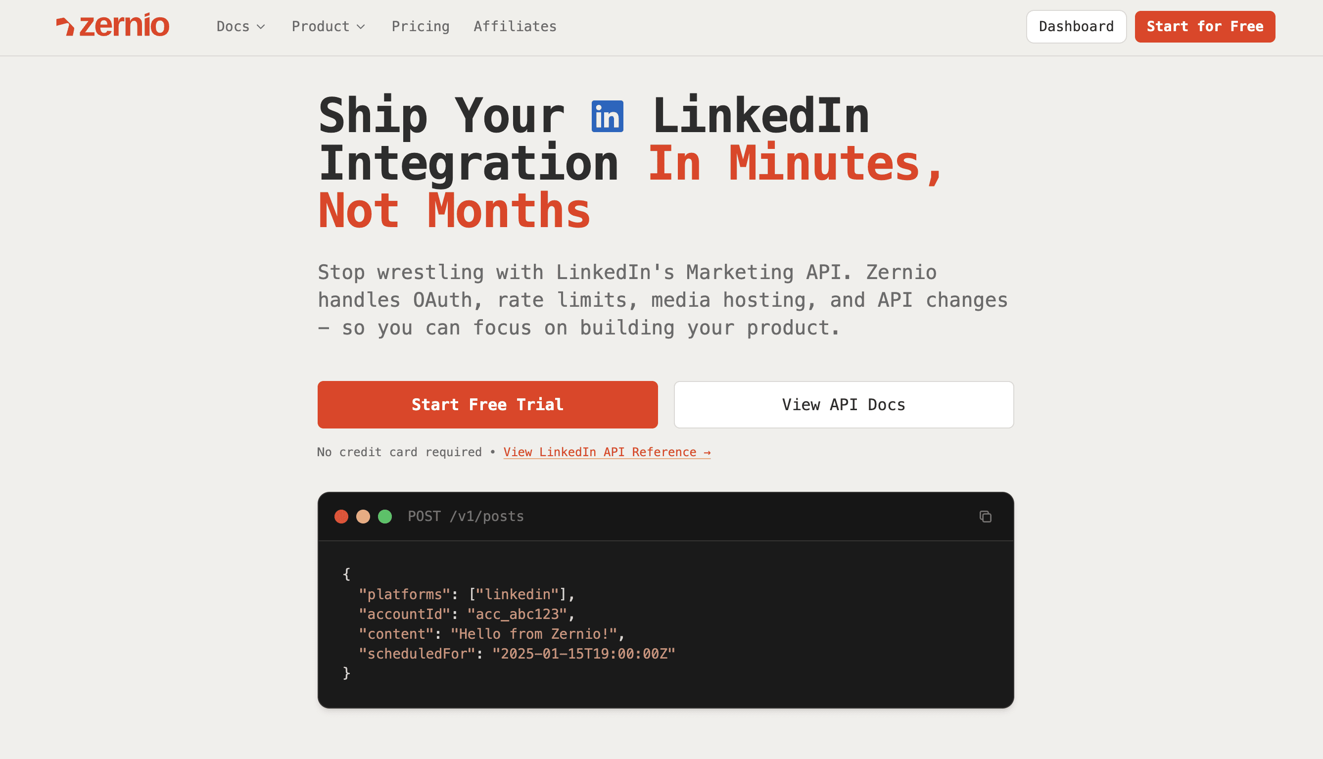 Zernio is LinkedIn Community Management API alternative