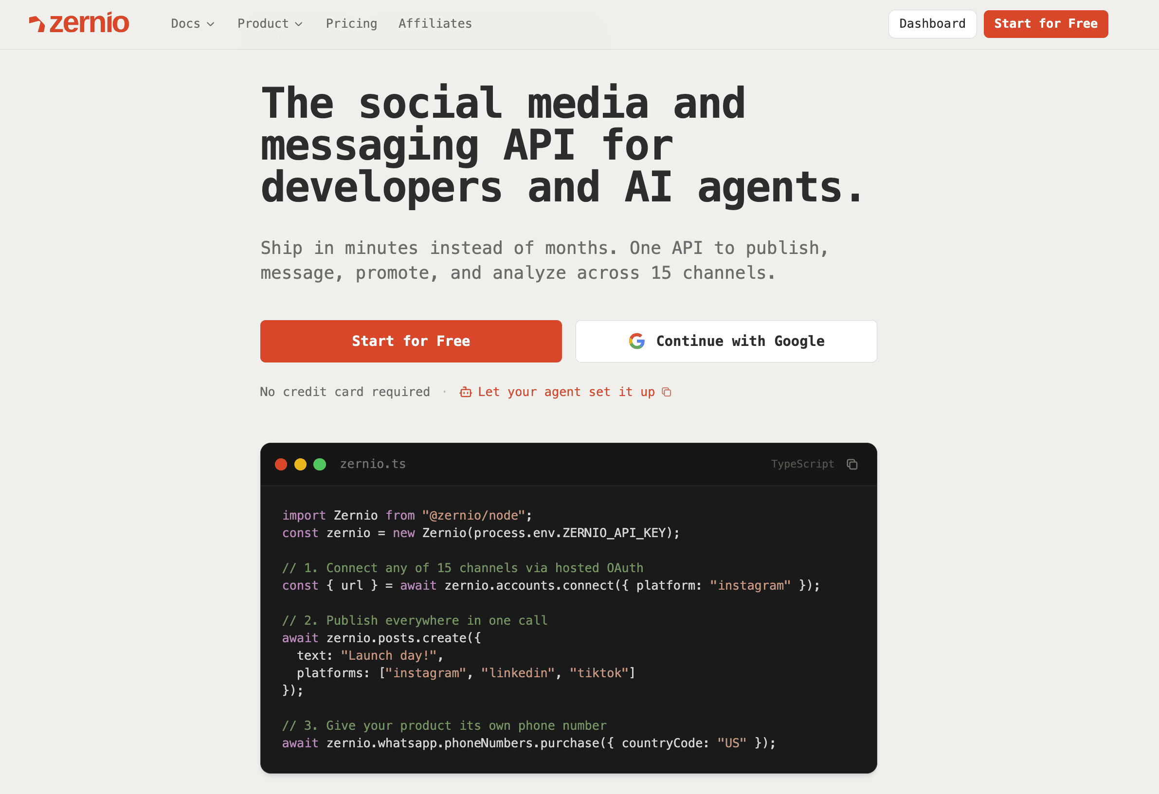 Zernio is a social media API to integrate in SaaS
