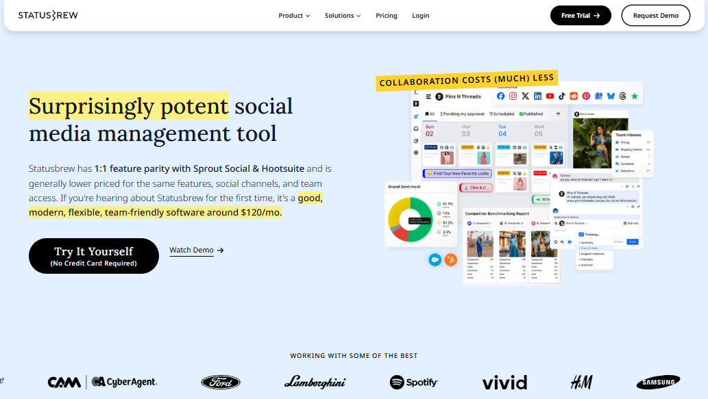 Statusbrew for social management
