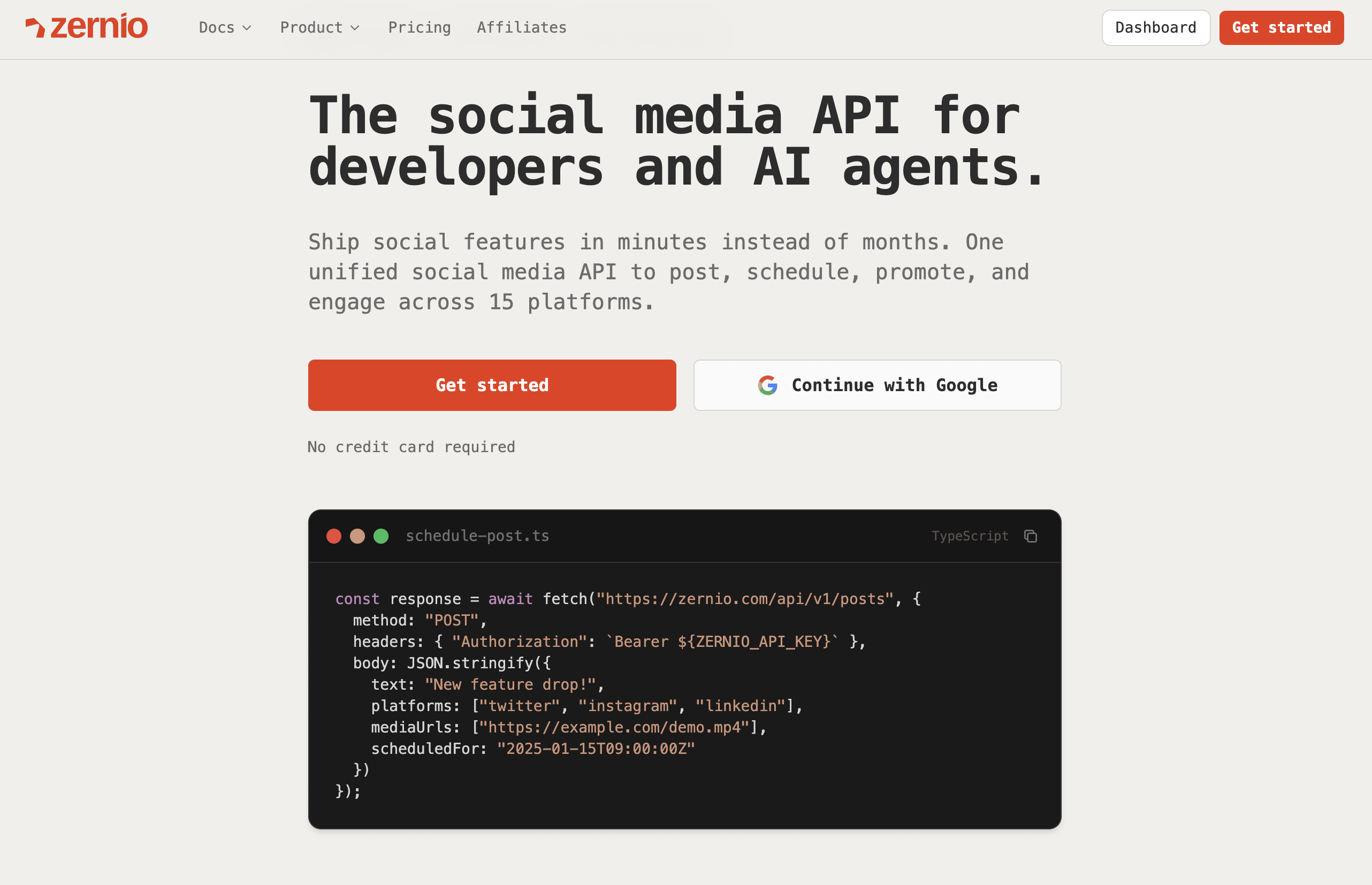 zernio is the best social media scheduler with API