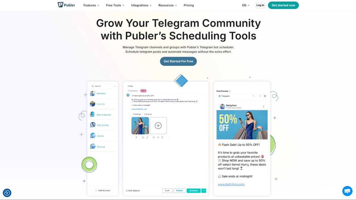 Publer has telegram support