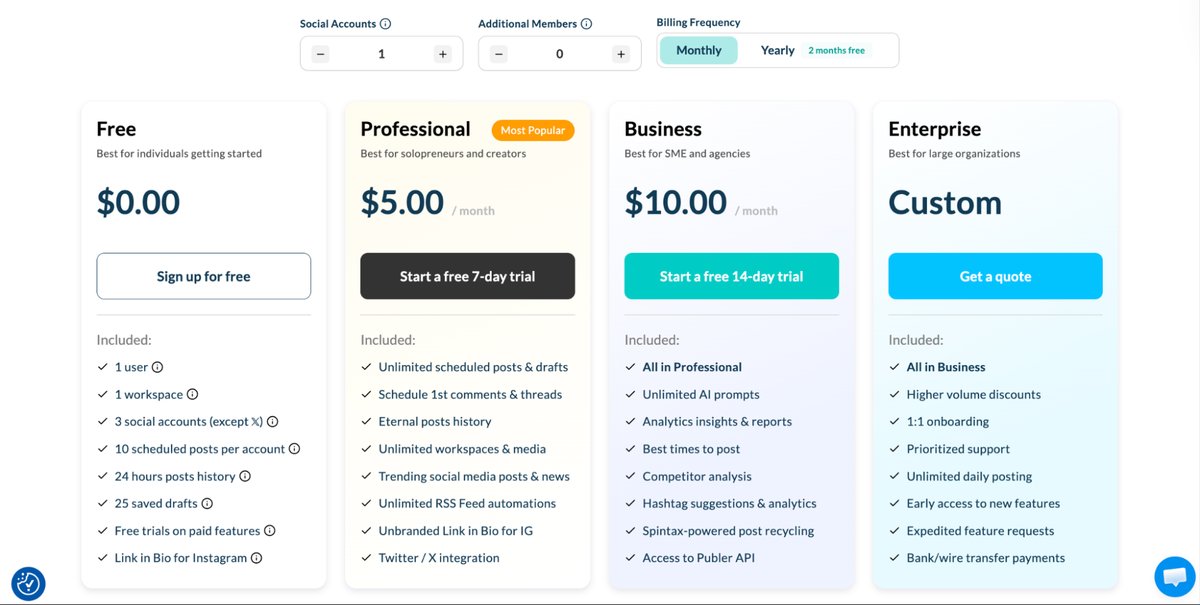 Publer pricing