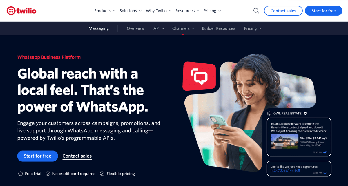 twilio for whatsapp api