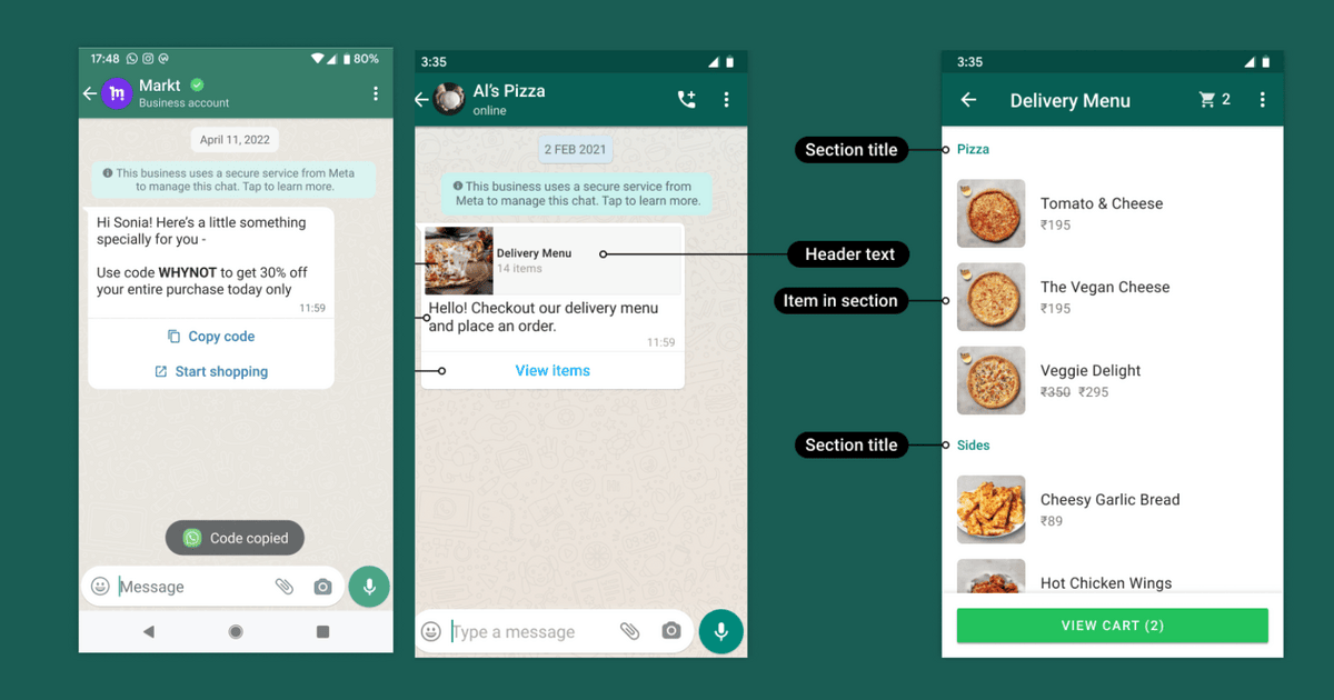 WhatsApp message template example