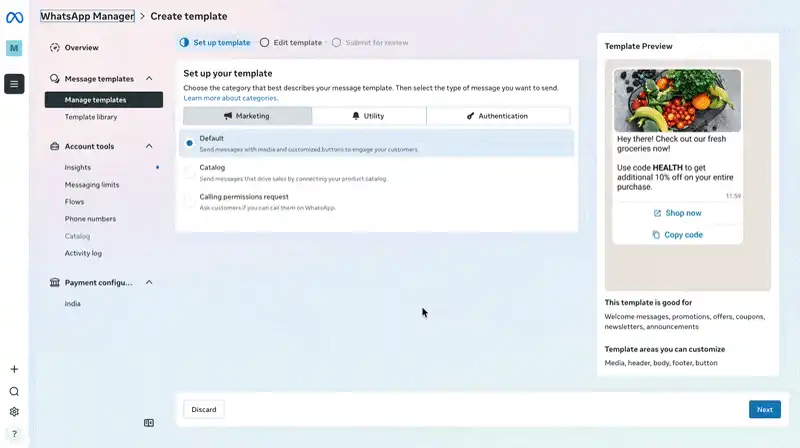 WhatsApp template library