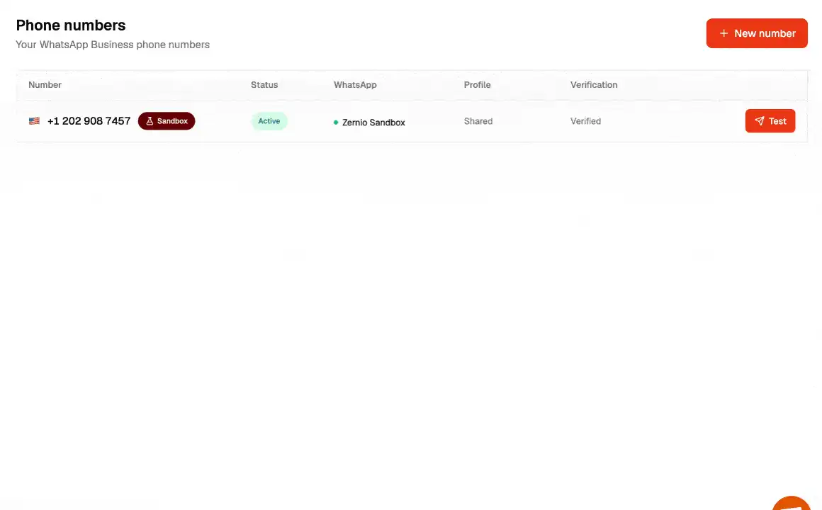 Purchase WhatsApp number in Zernio